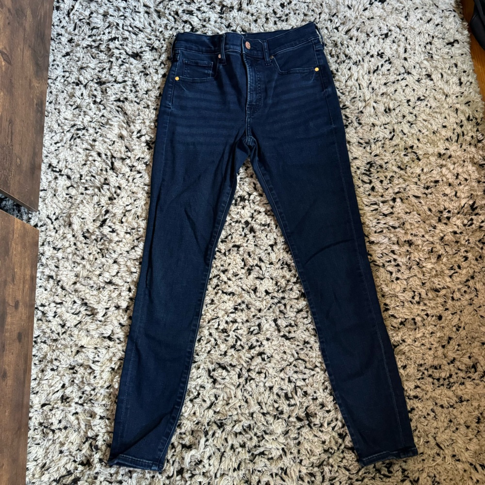 Express dark wash skinny jeans